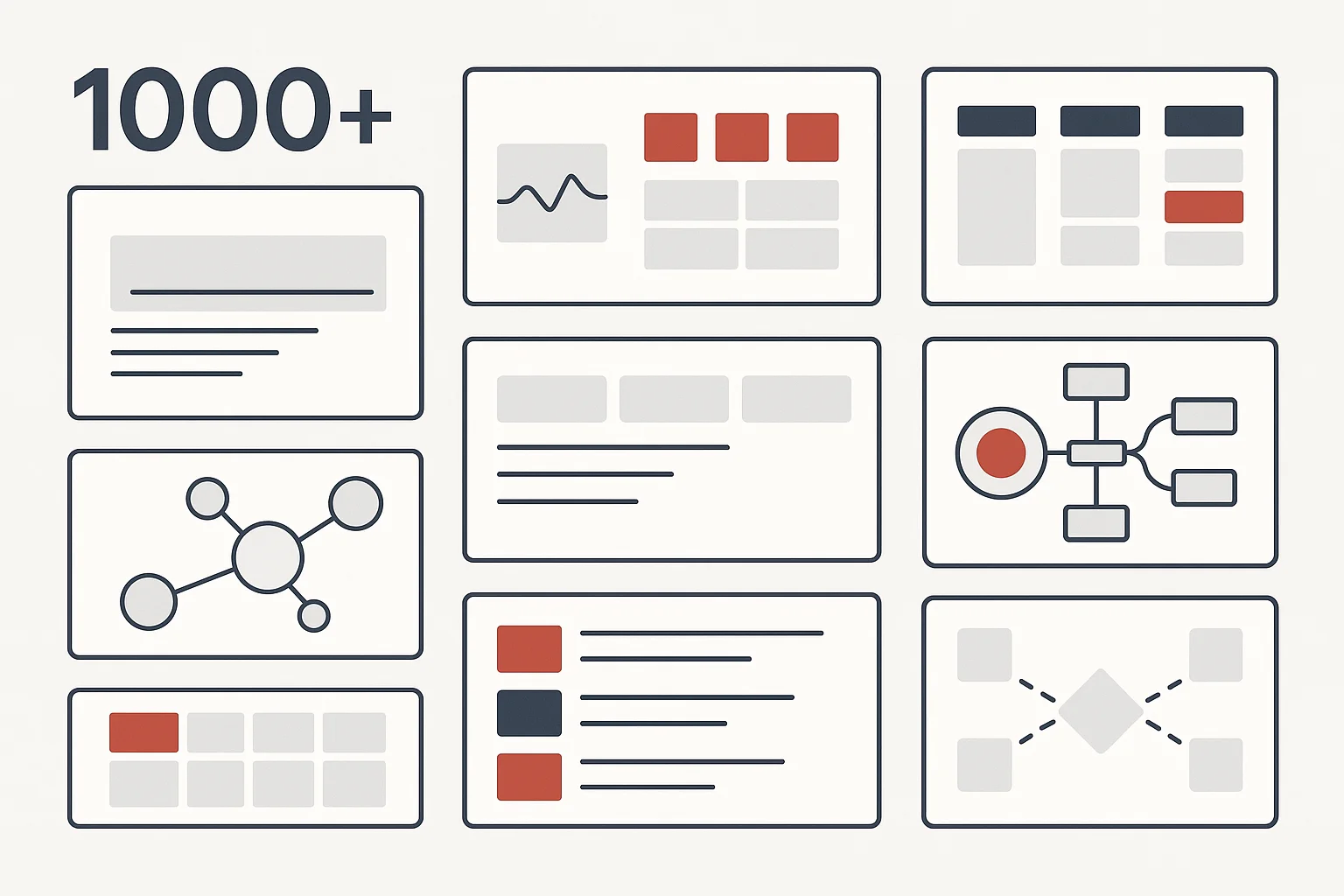 1,000以上のテンプレート